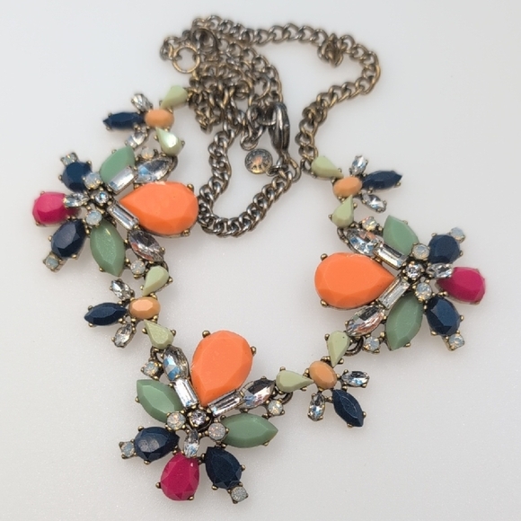 J. Crew Orange and Pink Floral Necklace - Picture 5 of 7